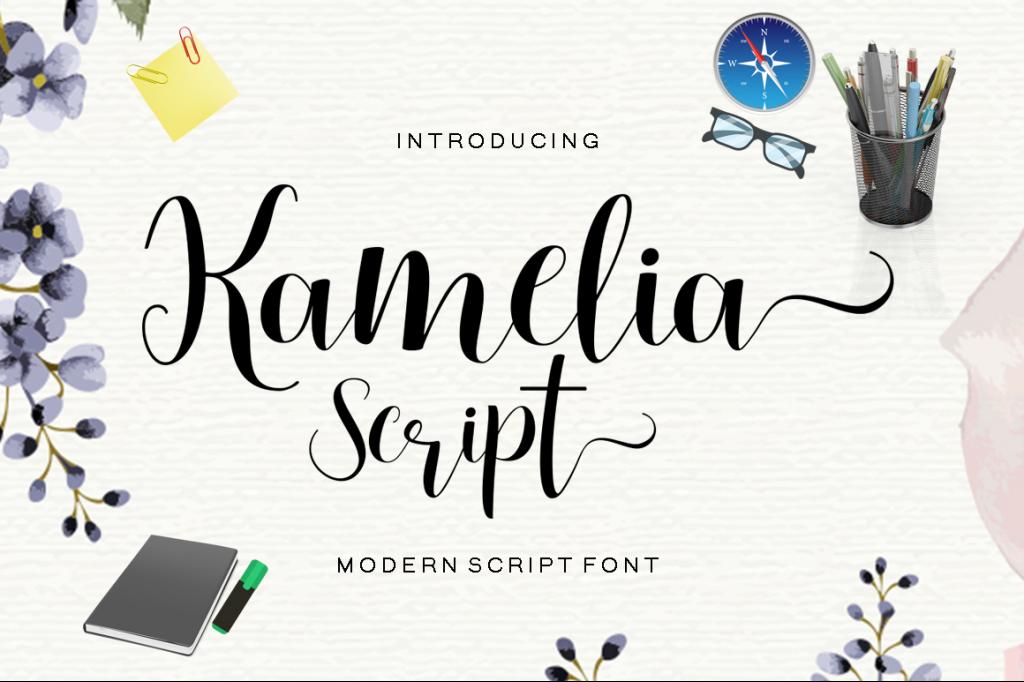 Kamelia Script Font website image