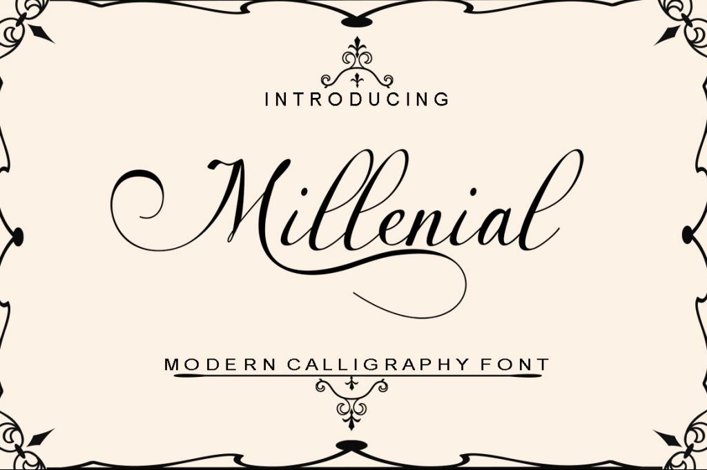 Millenial Script Font website image