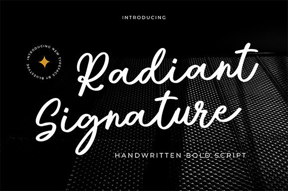 Radiant Signature Font website image