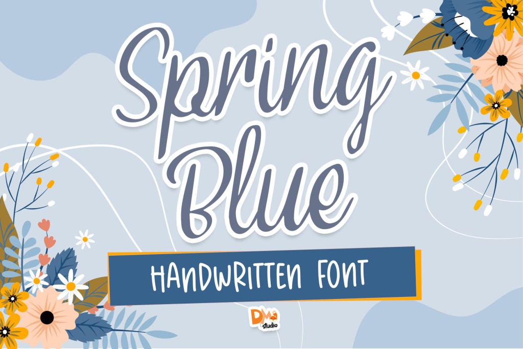 Spring Blue Font website image