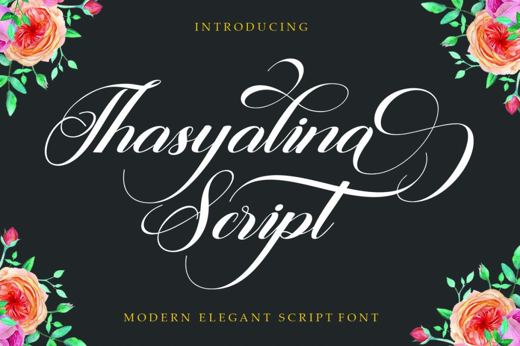 Thasyalina Script Font website image