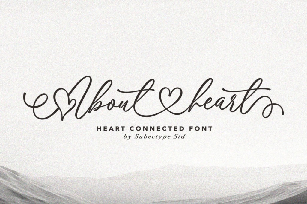 Aboutheart Font website image