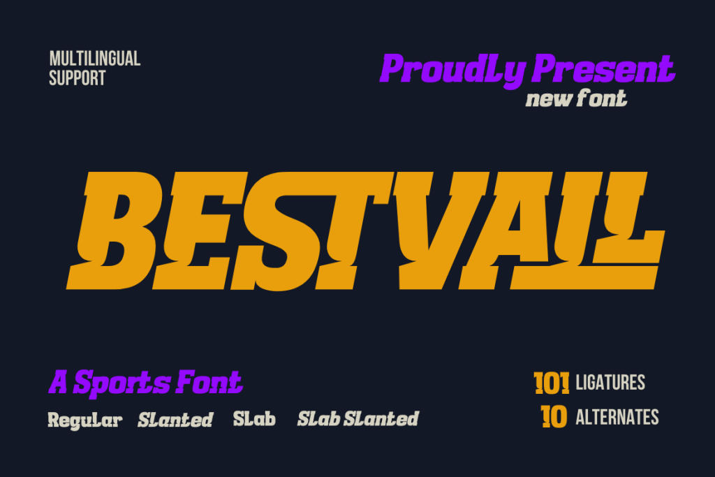 BESTVALL trial Font Family website image