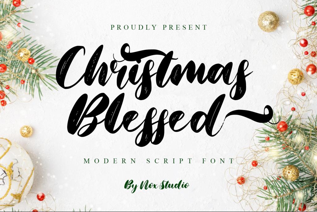 Christmas Blessed Font website image