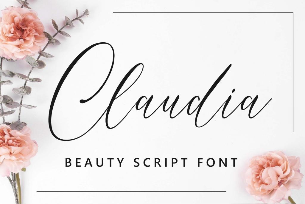 Claudia Script Font Font website image