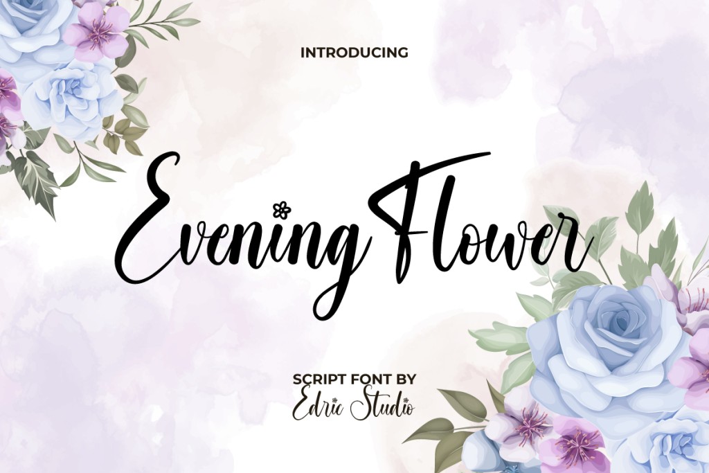 Evening Flower Demo Font website image
