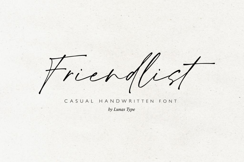 Friendlist Font website image