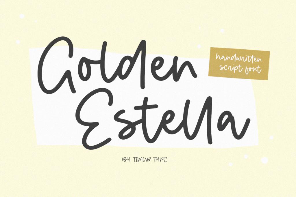 Golden Estella Font website image