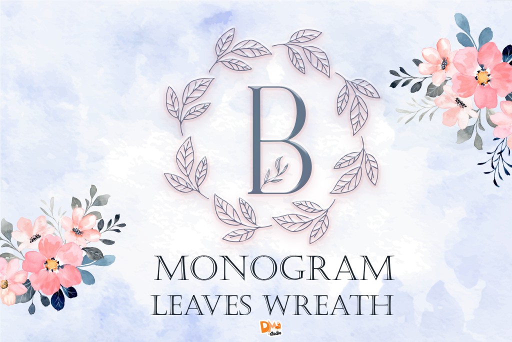 Monogram Leaves Wreath Font website image