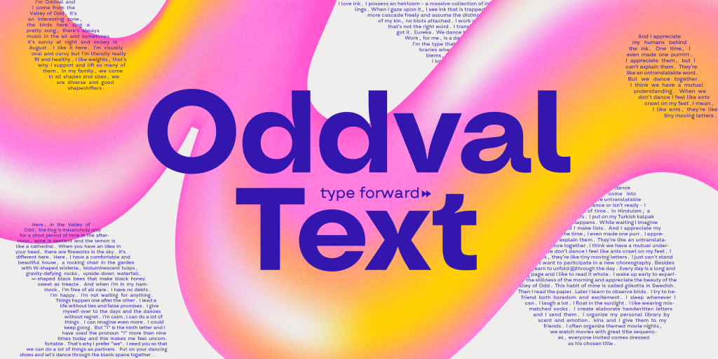 Oddval Text Font Family website image