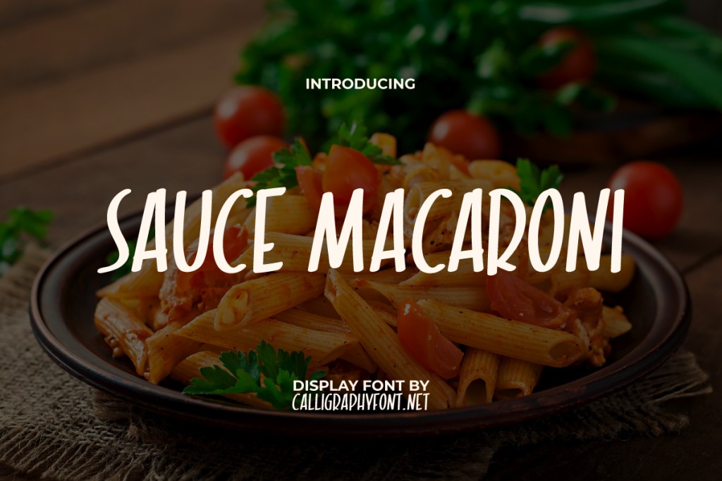 Sauce Macaroni Demo Font website image