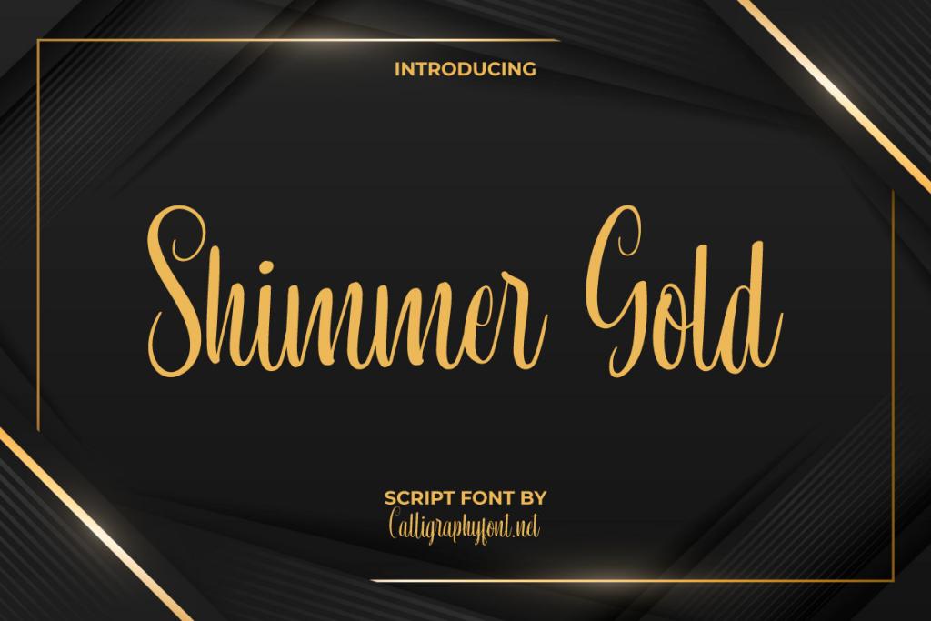 Shimmer Gold Demo Font website image