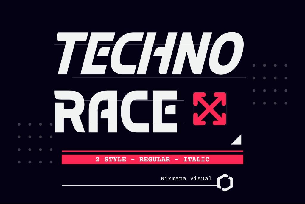 Techno Race Font website image
