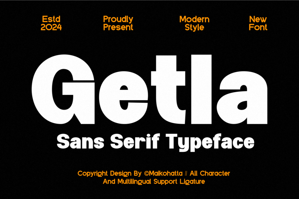 Getla Font website image