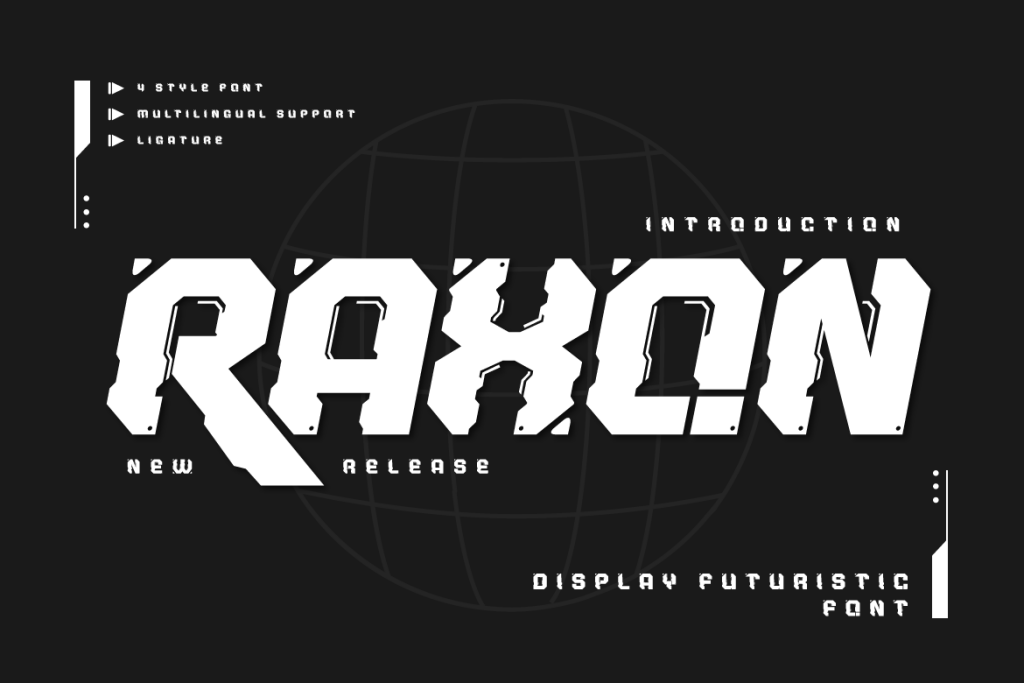 RAXON Font Family website image