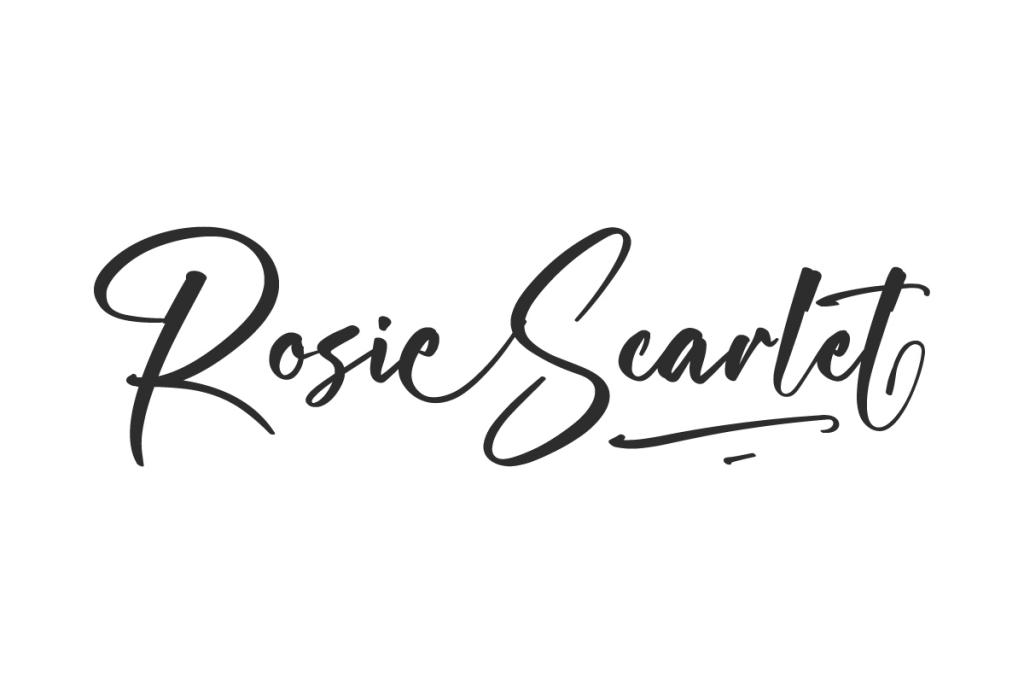 Rosie Scarlet Demo Font website image
