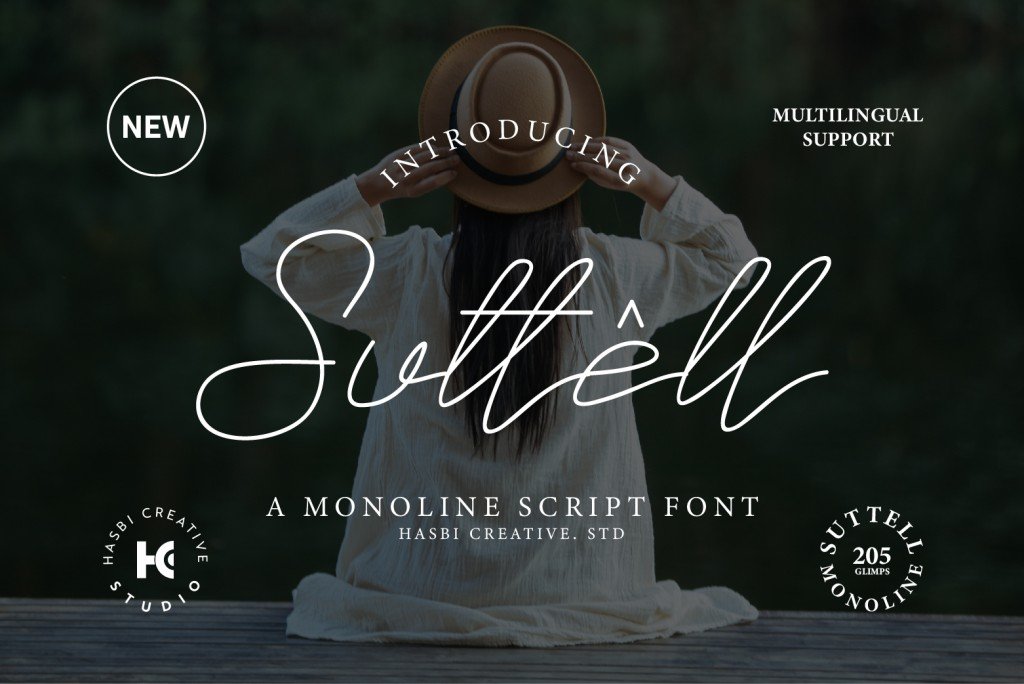 Suttell Script Font website image