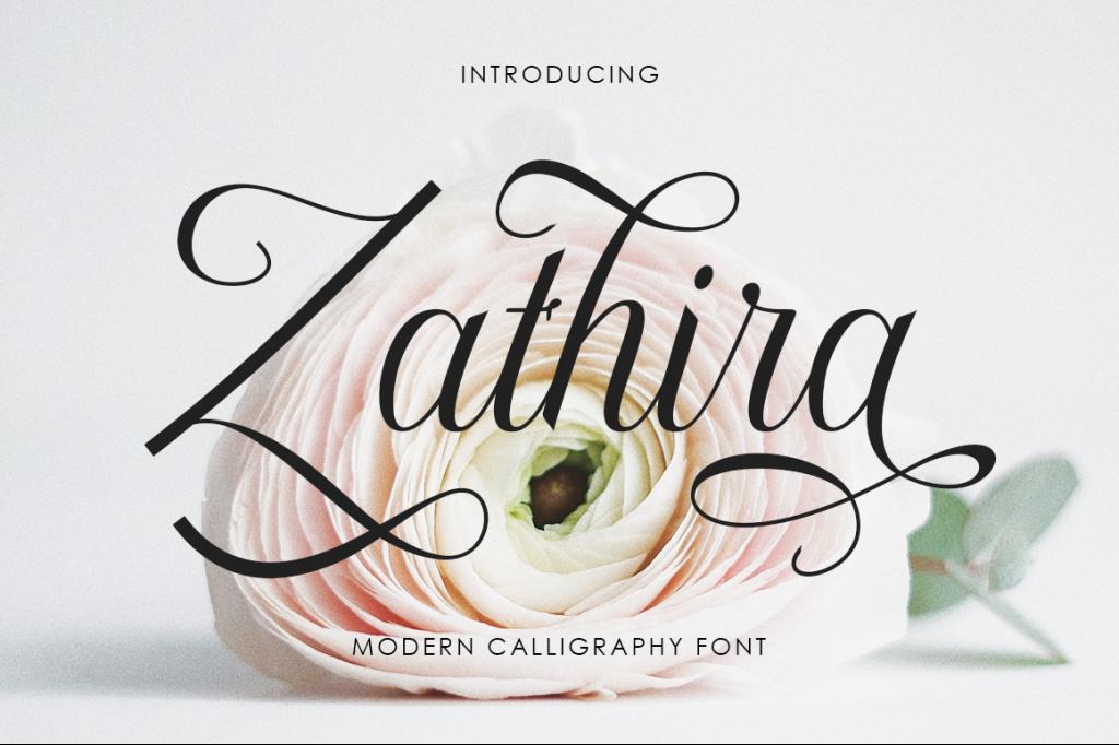 Zathira Font website image