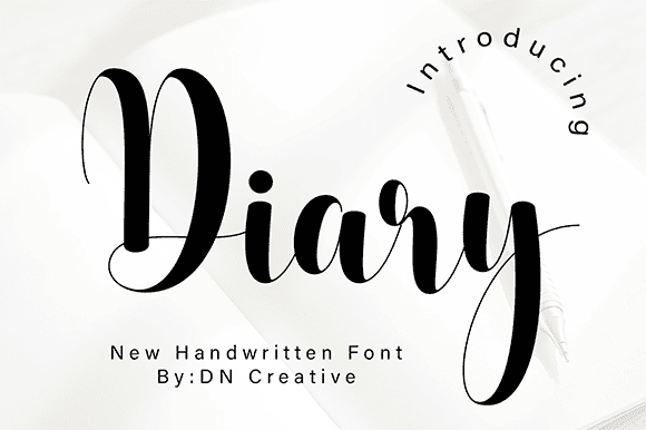 Diary Font website image