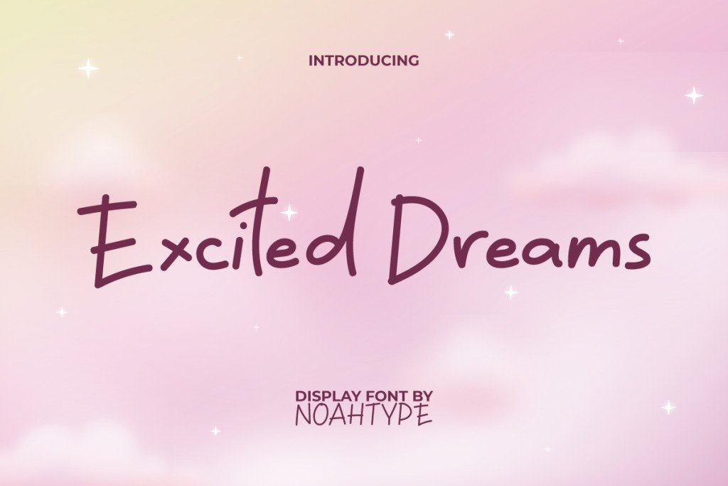 Excited Dreams Demo Font website image