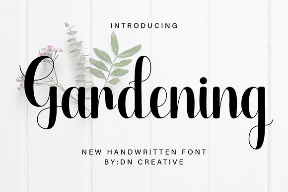 Gardening Script Font website image