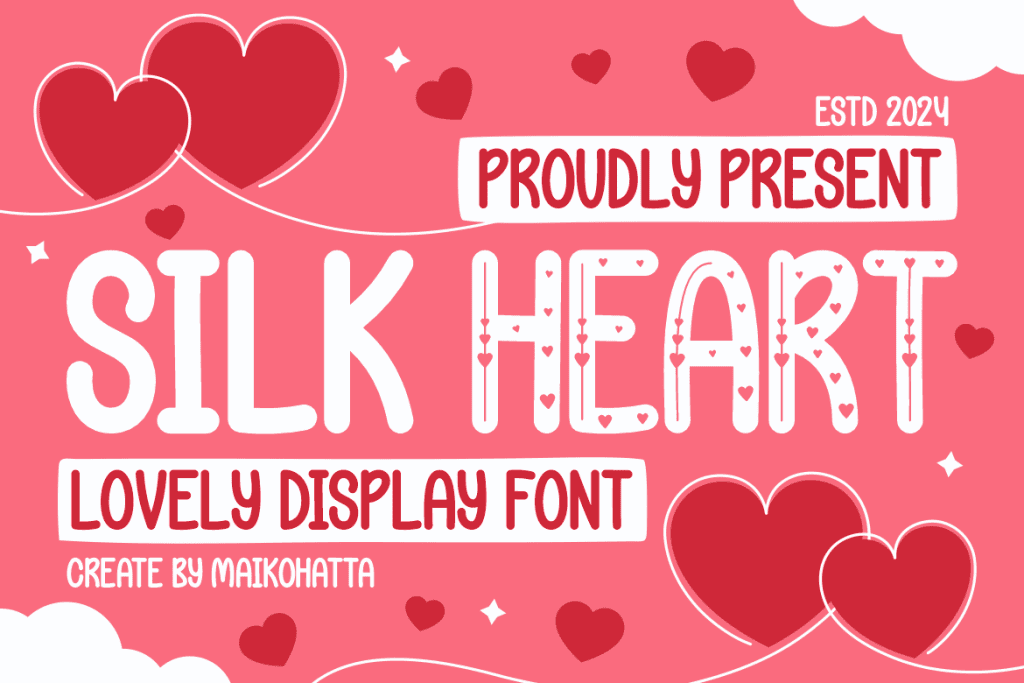 SILK HEART Font website image