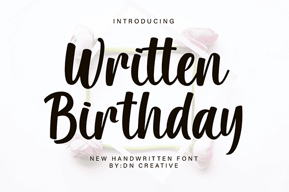 Written Birthday Font website image