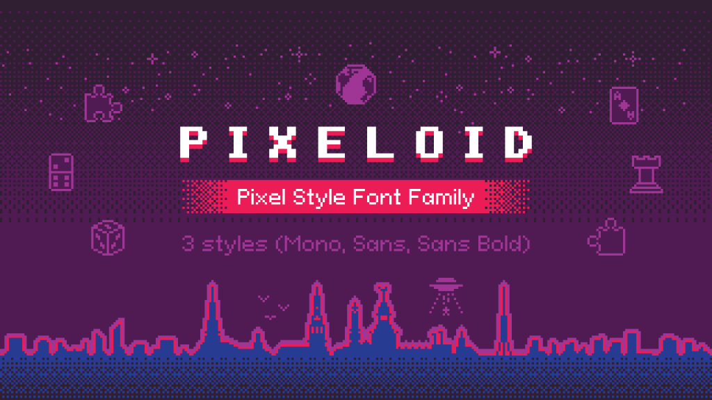 Pixeloid Font Family website image