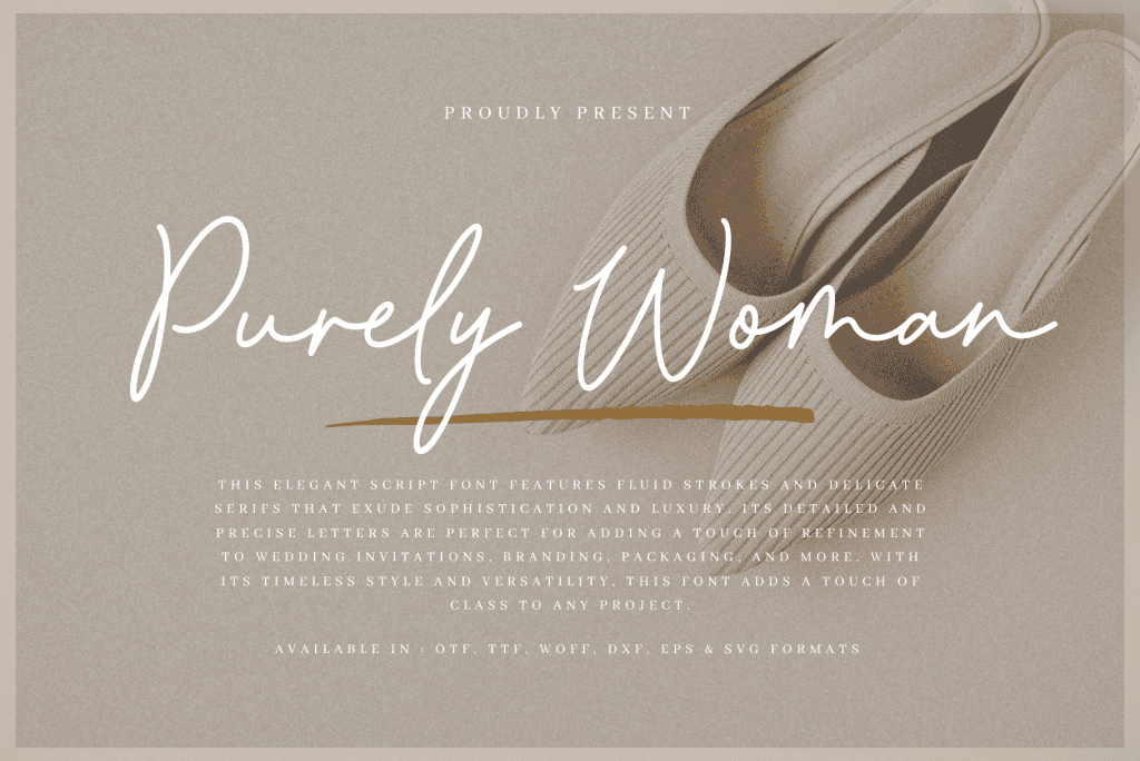 Purely Woman Font website image