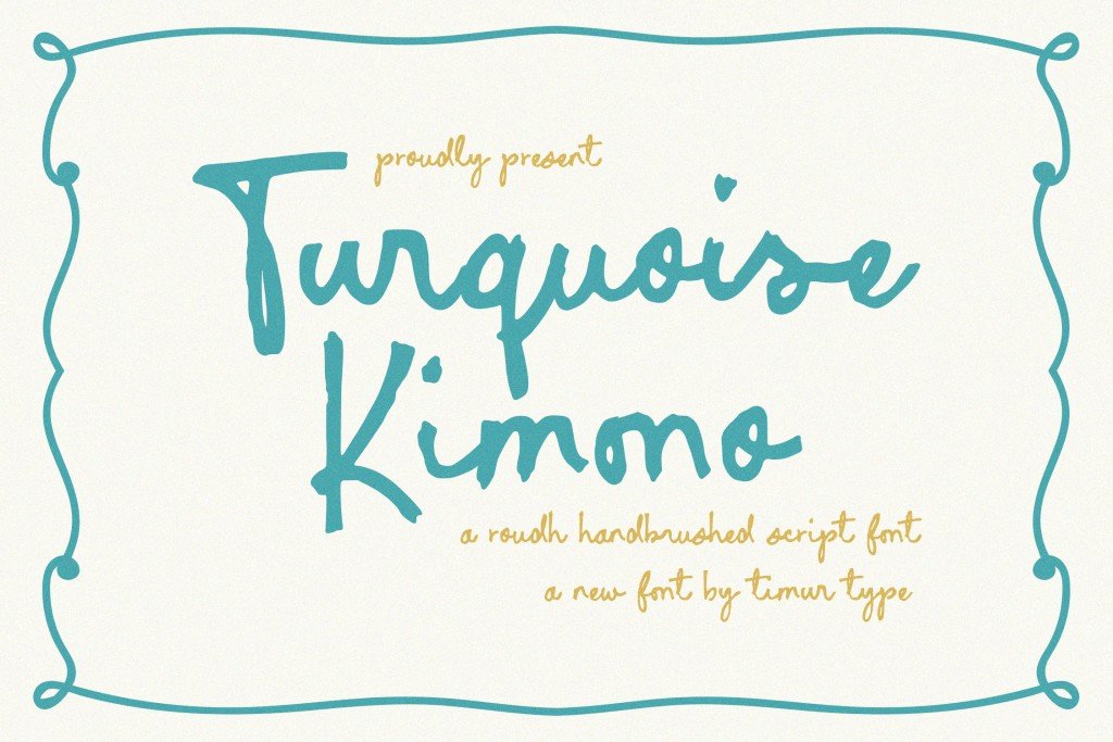 Turquoise Kimono Font website image