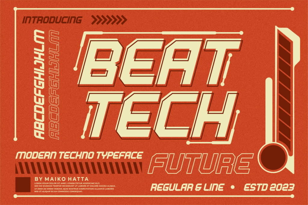 BEAT TECH Font Family website image