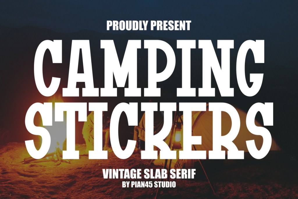 Camping Stickers Font website image