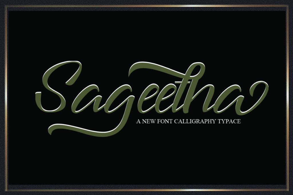 Sageetha Script Font website image