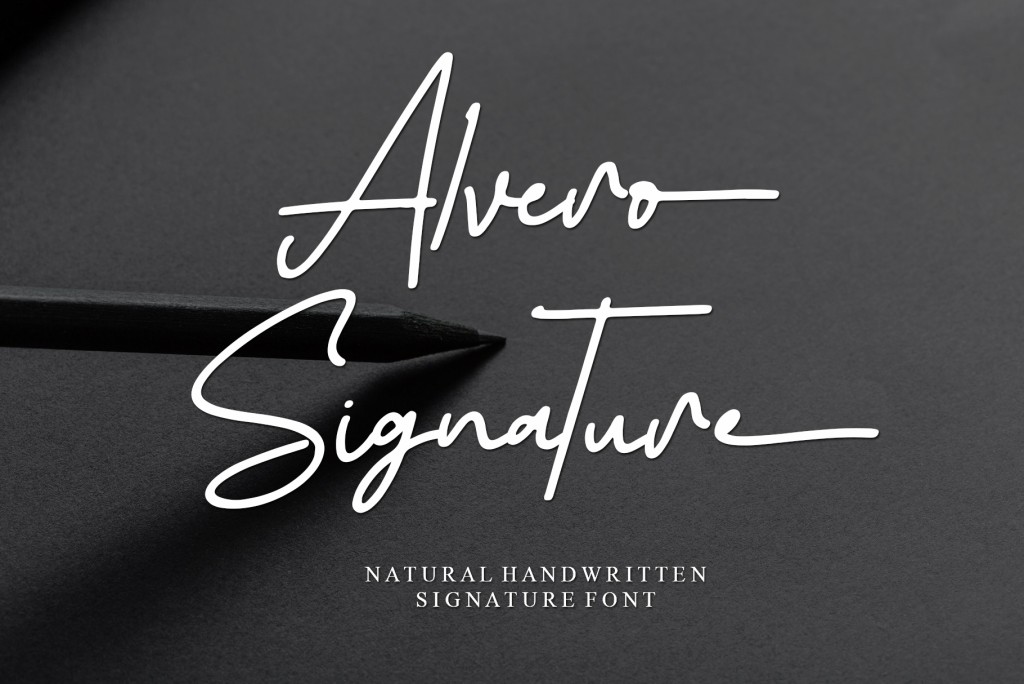 Alvero Signature Italic – Perso Font website image