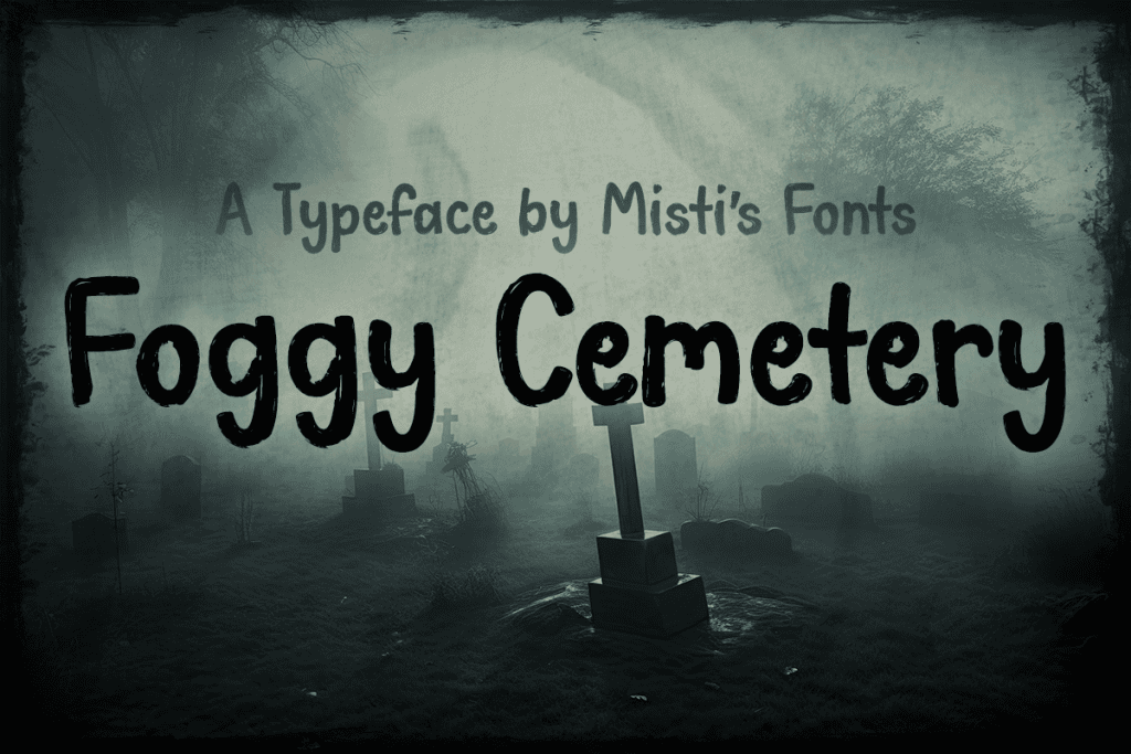 Foggy Cemetery Font website image