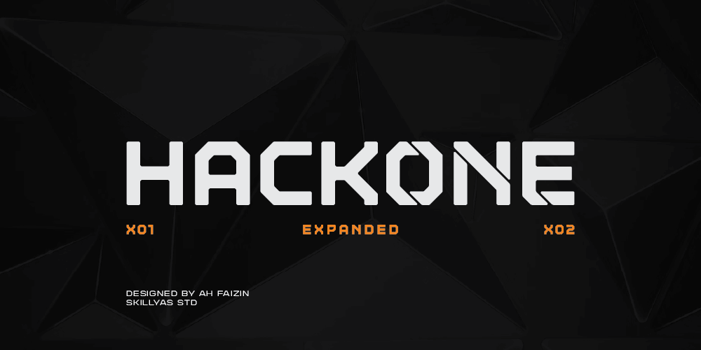 Hackone X01 Demo Font website image