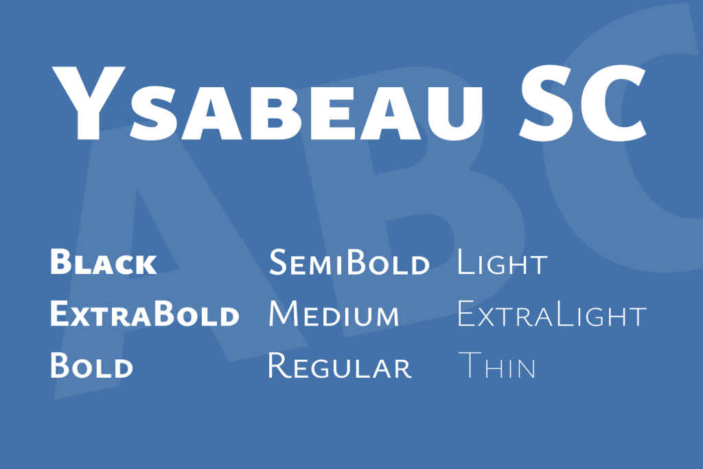 Ysabeau SC Font Family website image