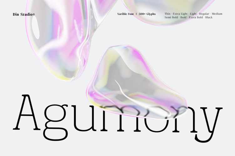 Agumony Font website image