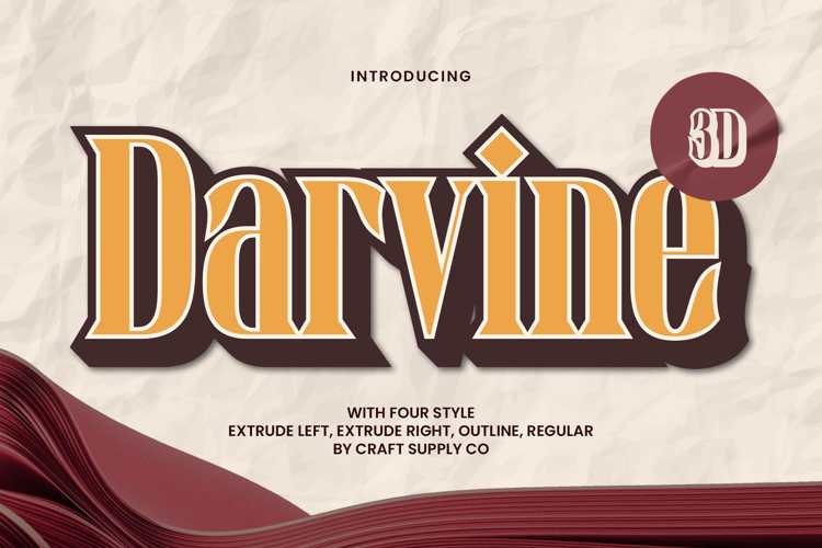 Darvine 3D Font website image