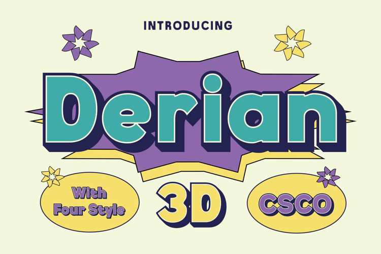 Derian 3D Font website image