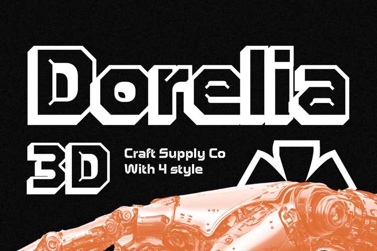 Dorelia 3D Font website image