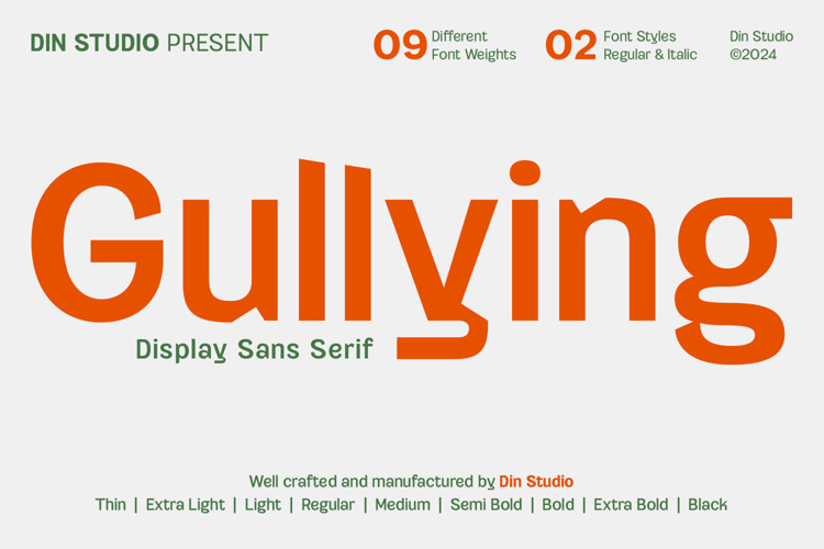 Gullying Font website image