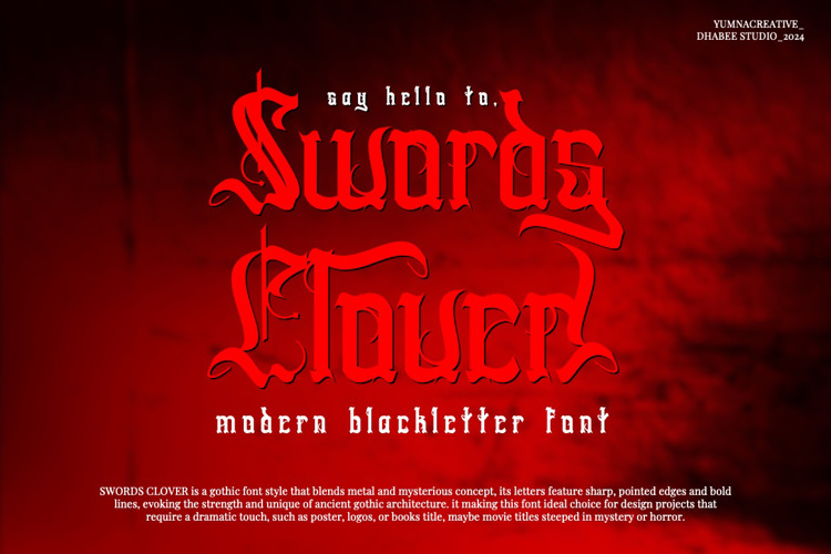 Swords Clover Font website image