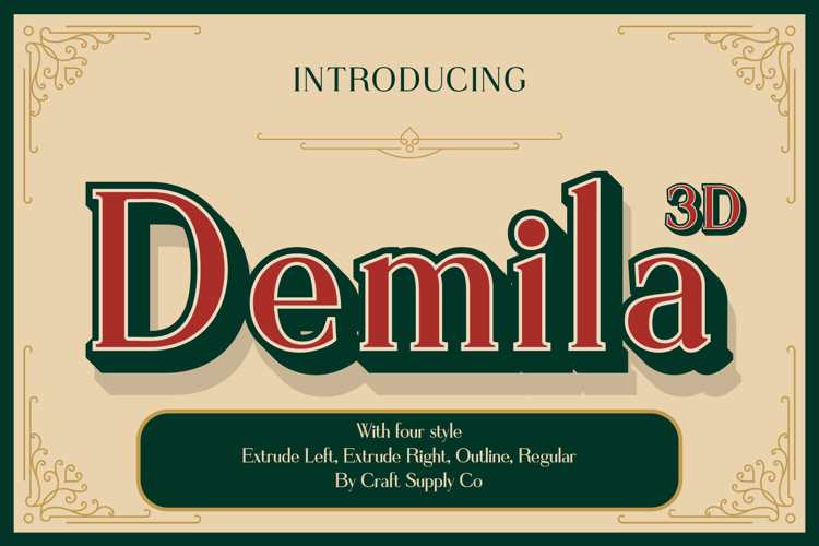 Demila 3D Font website image