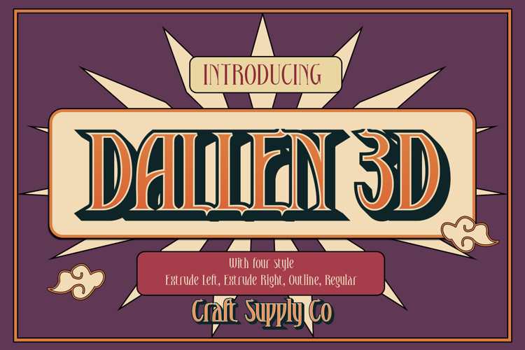 Dallen 3D Font website image