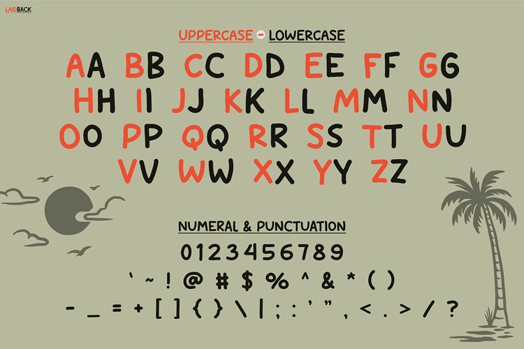 LAID – BACK Font website image