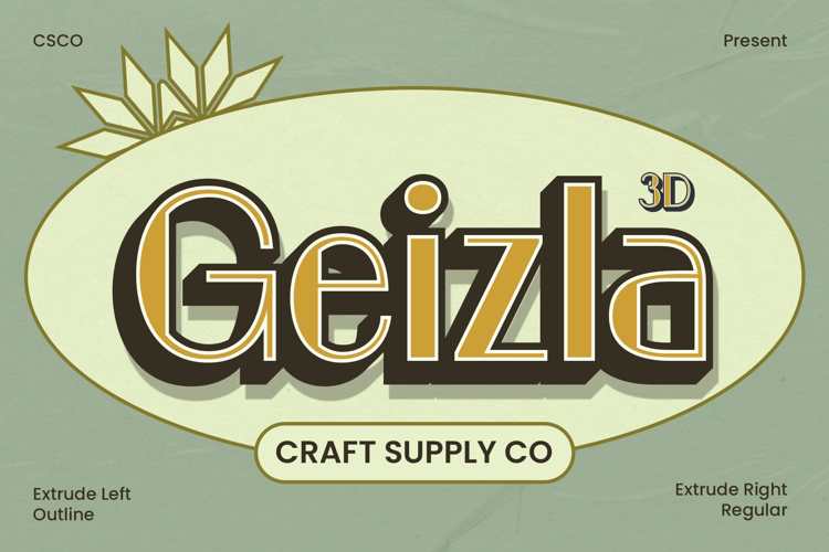 Geizla 3D Font website image