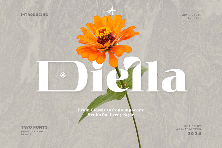 Diella Font website image