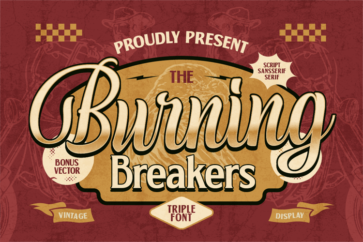 Burning Breakers Serif Font website image