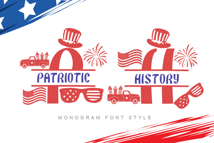 Patriotic History Monogram Font website image